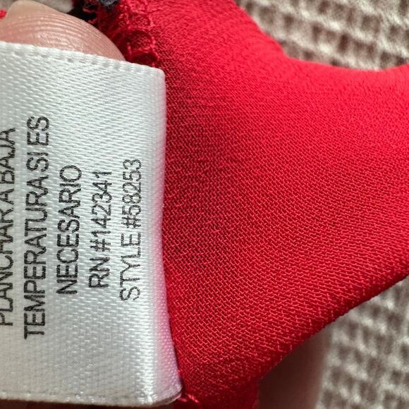 Adore Me Red Black Lace Slip Chemise Nightgown Size Medium Lingerie Vixen - Picture 8 of 8